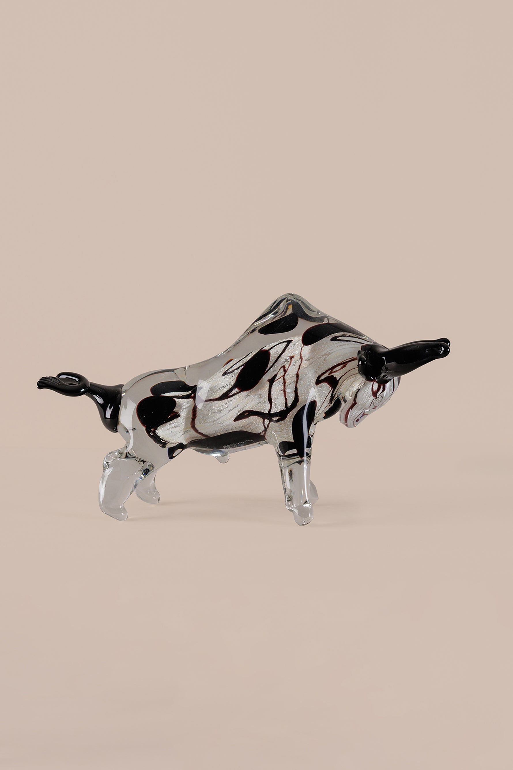 Chrome bull sculpture with mirror finish modern luxury home decor