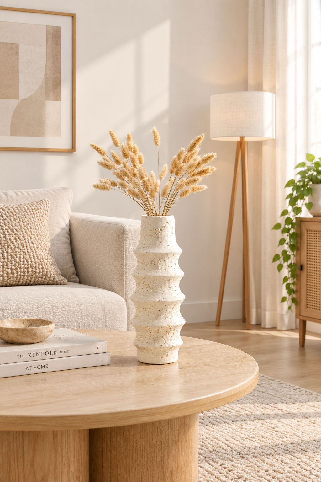 Canyon Sculptural White Vase
