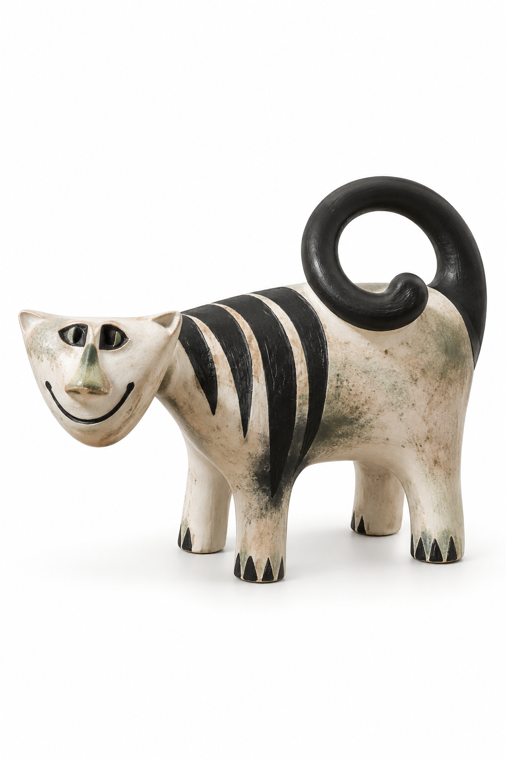 Curled Tail Cat Sculpture