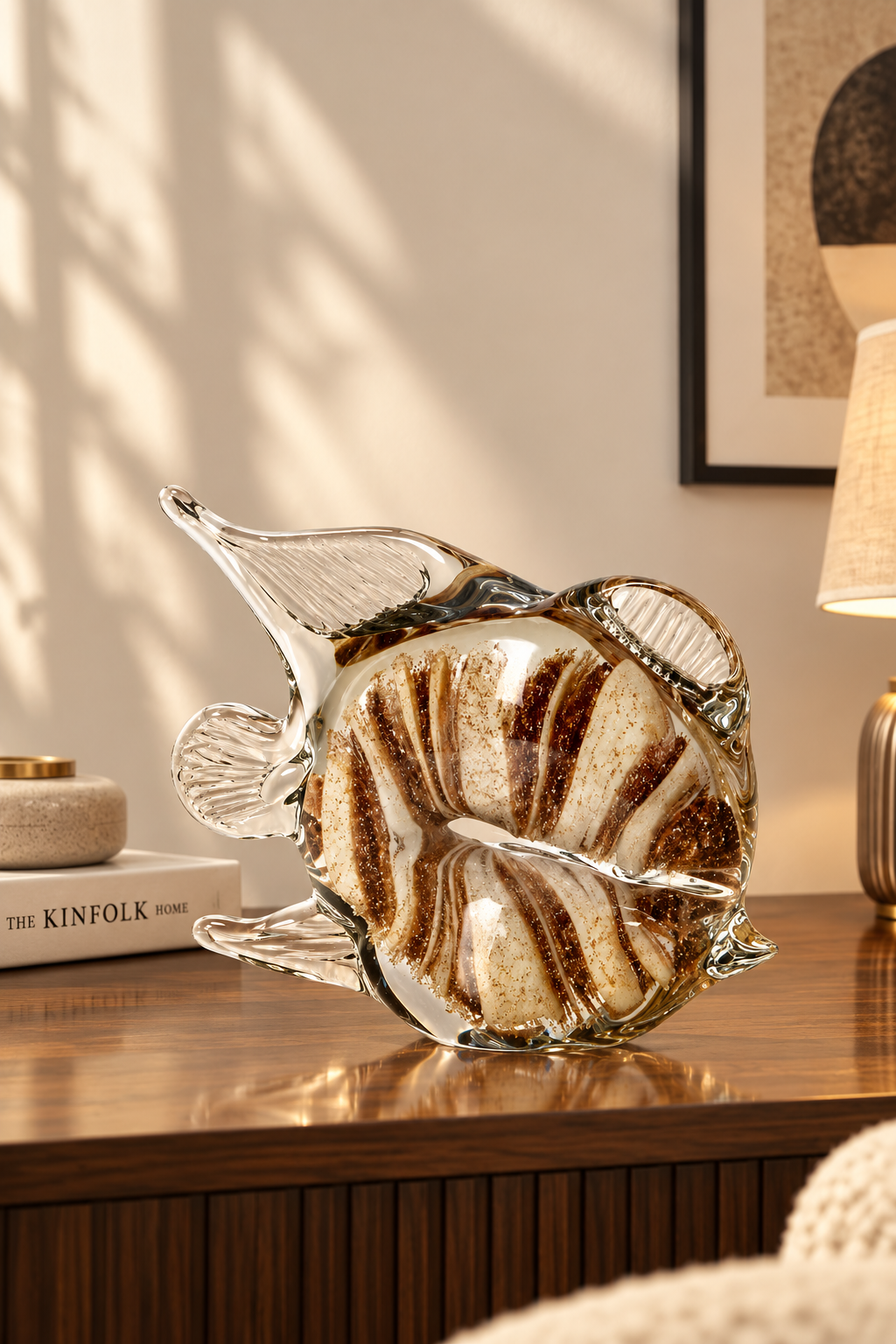 Artisan Amber Swirl Glass Decorative