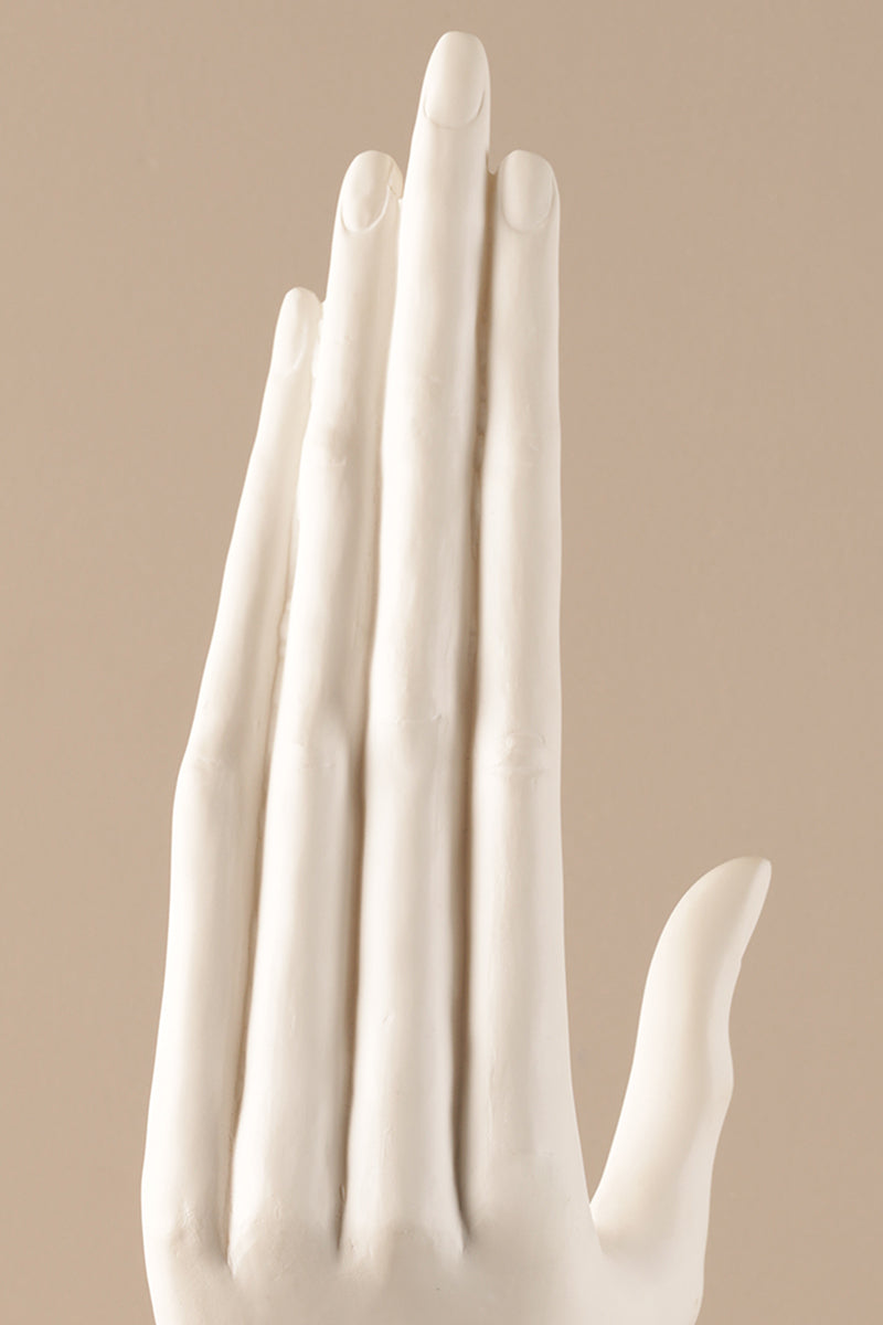 Modern ceramic hand decor sculpture displayed as contemporary interior accent