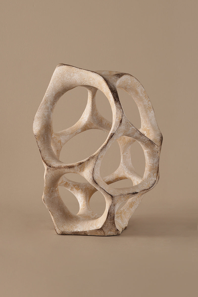 Textured resin art vase for luxury interiors