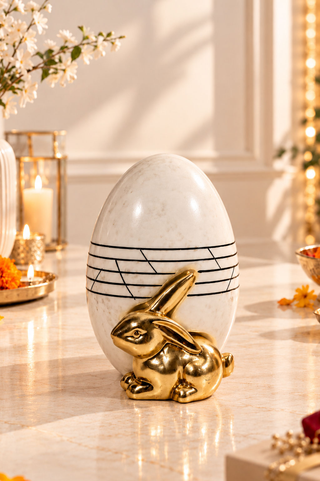 Golden Rabbit Sculptural Vase