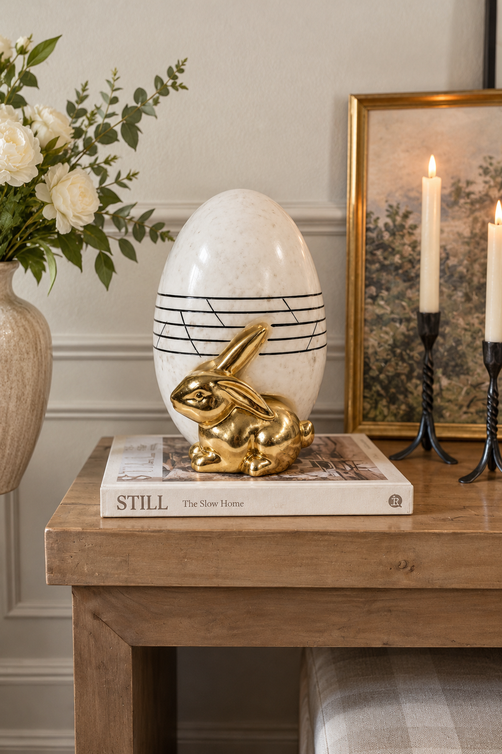 Golden Rabbit Sculptural Vase
