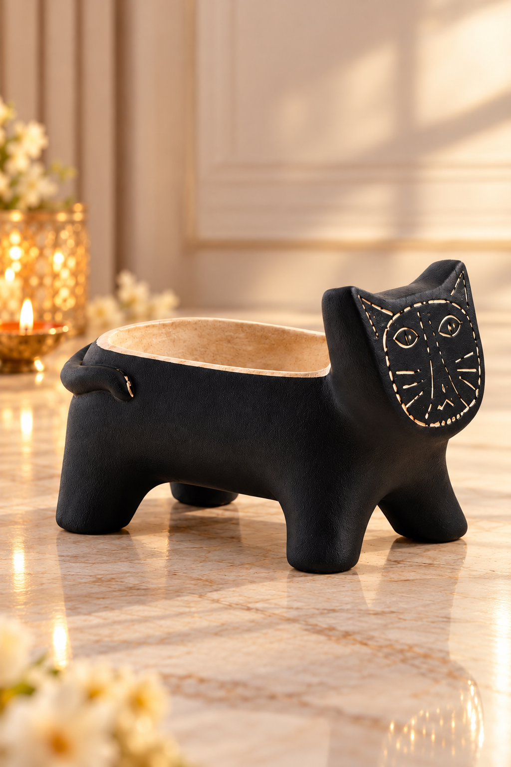 Feline Sculptural Decorative Planter