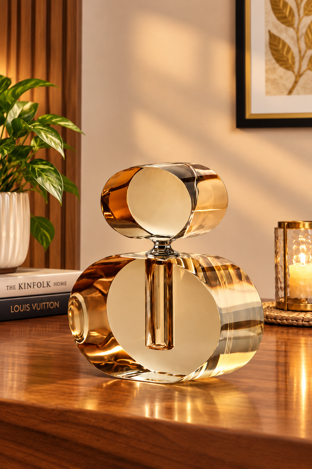 Contemporary Amber Sculptural Accent