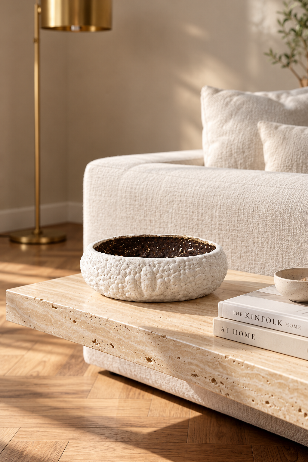 Textured Ivory Decorative Bowl