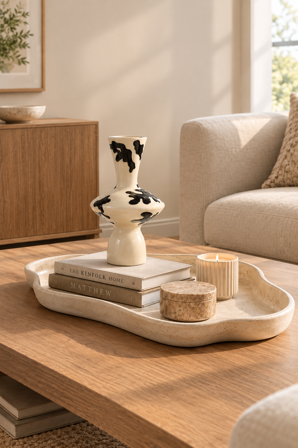 Monochrome Abstract Sculptural Vase