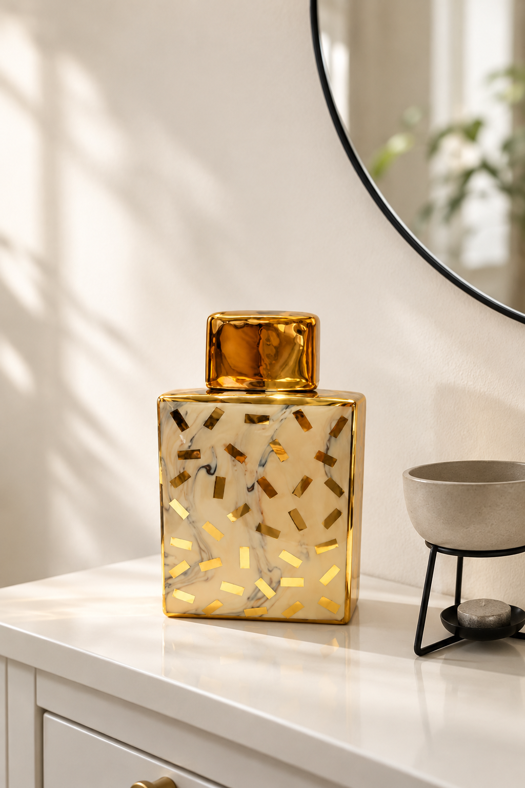 Golden Mosaic Decorative Bottle