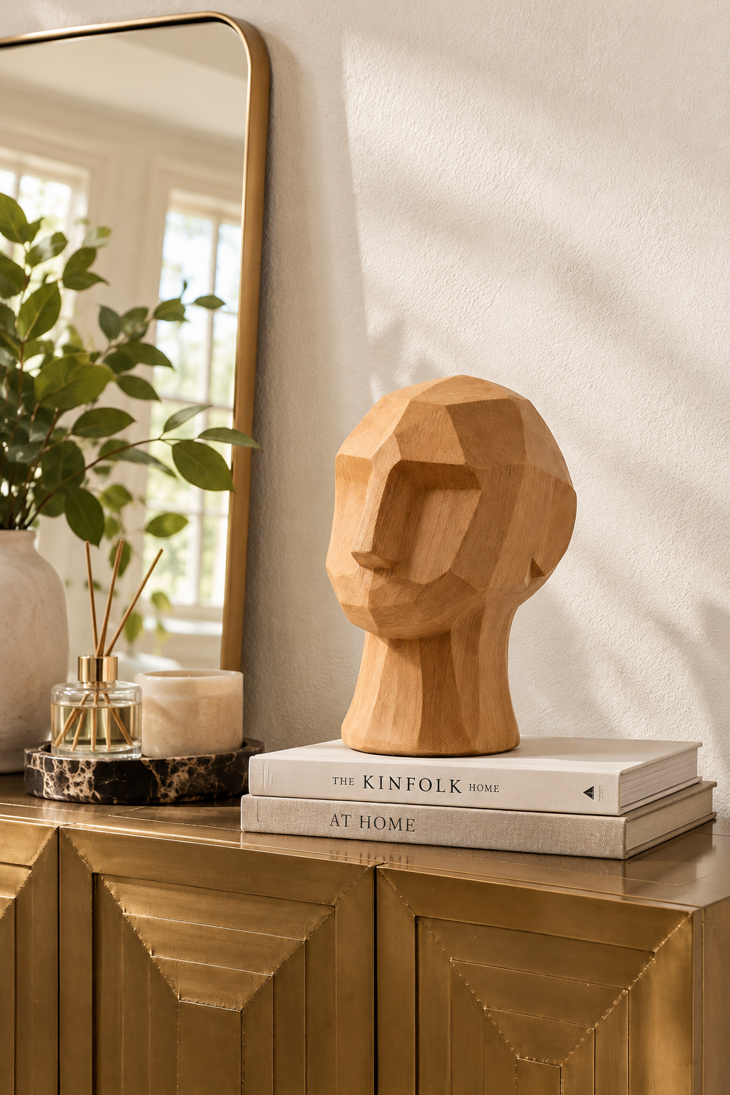 Abstract Ceramic Face Sculpture