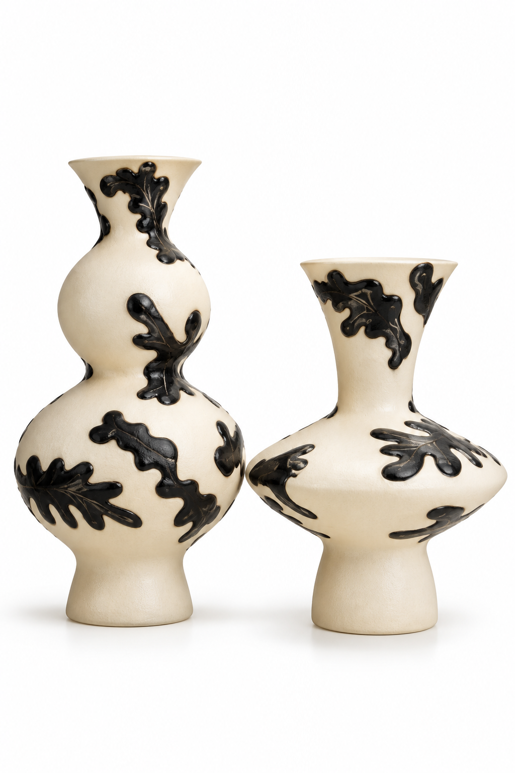 Abstract Black Brushstroke Sculptural Vase