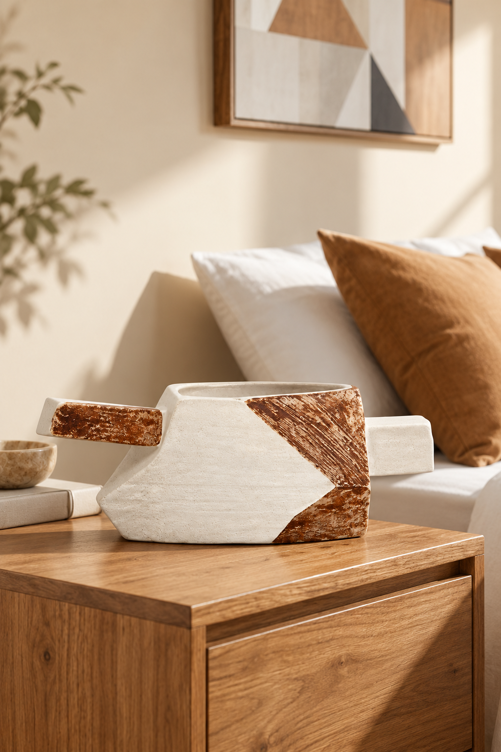 Geometric Marble Decorative Bowl