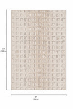 A square rug or mat shown from above on a white background with dimension lines and text indicating 11F by 8F, or 132 in by 96 in.