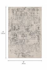 A rectangular abstract wall art print or canvas shown on a white background with dimension markers indicating 11F (132 in) height and 8F (96 in) width.