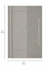 A rectangular gray rug or carpet sample shown with dimension annotations: 11F tall (132 in) and 8F wide (96 in). The surface has a mottled gray texture with vertical stripe-like bands and dotted line details.