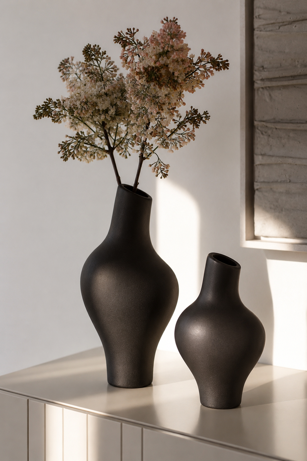 Noir Sculpt Ceramic Vase Small