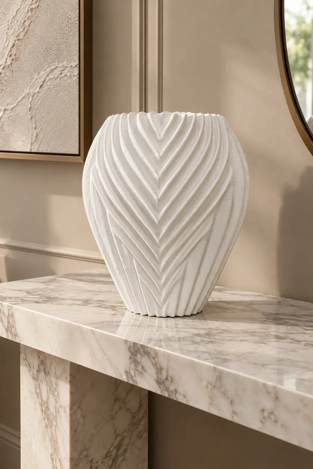 Aurora Pleated Ceramic Vase