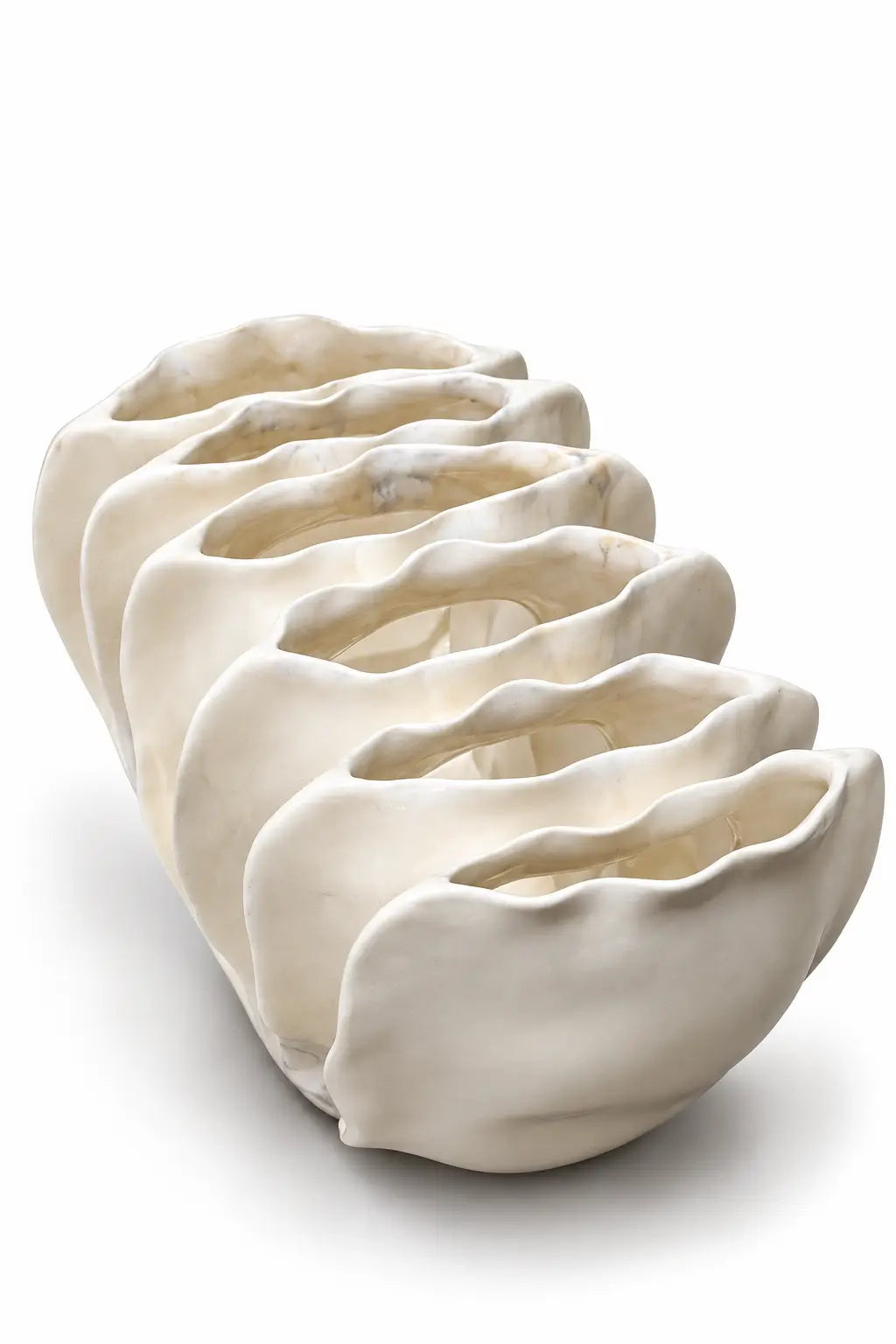 Coastal Wave Sculptural Centerpiece Bowl