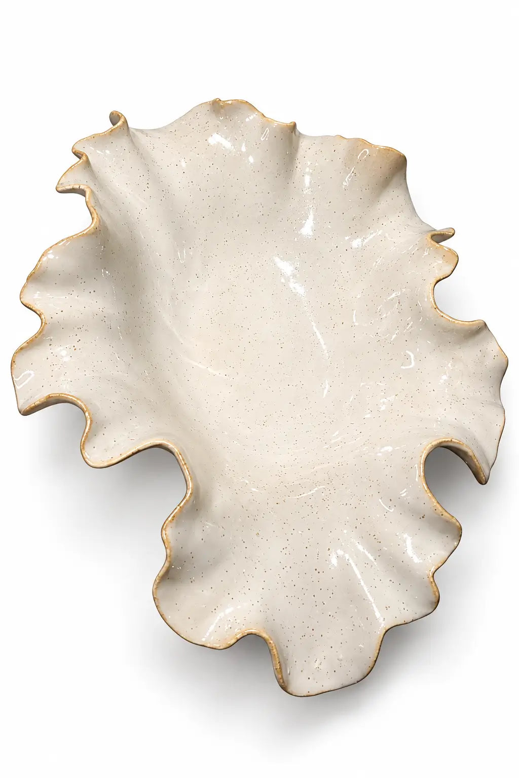 Organic Ripple Ceramic Decorative Bowl