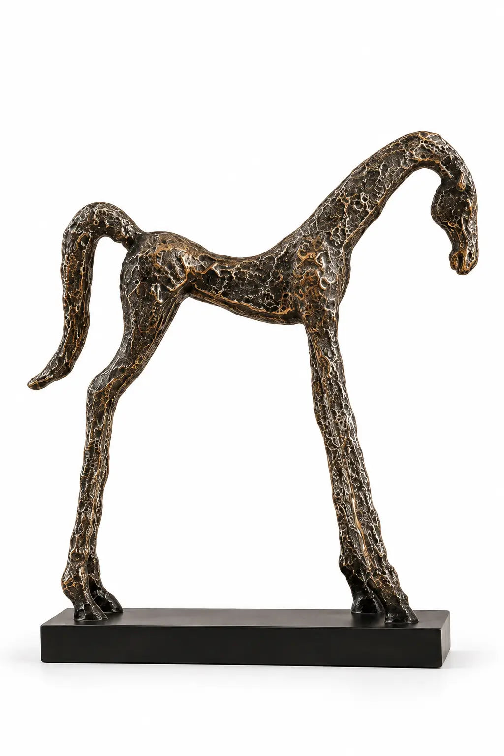 Abstract Metallic Horse Sculpture