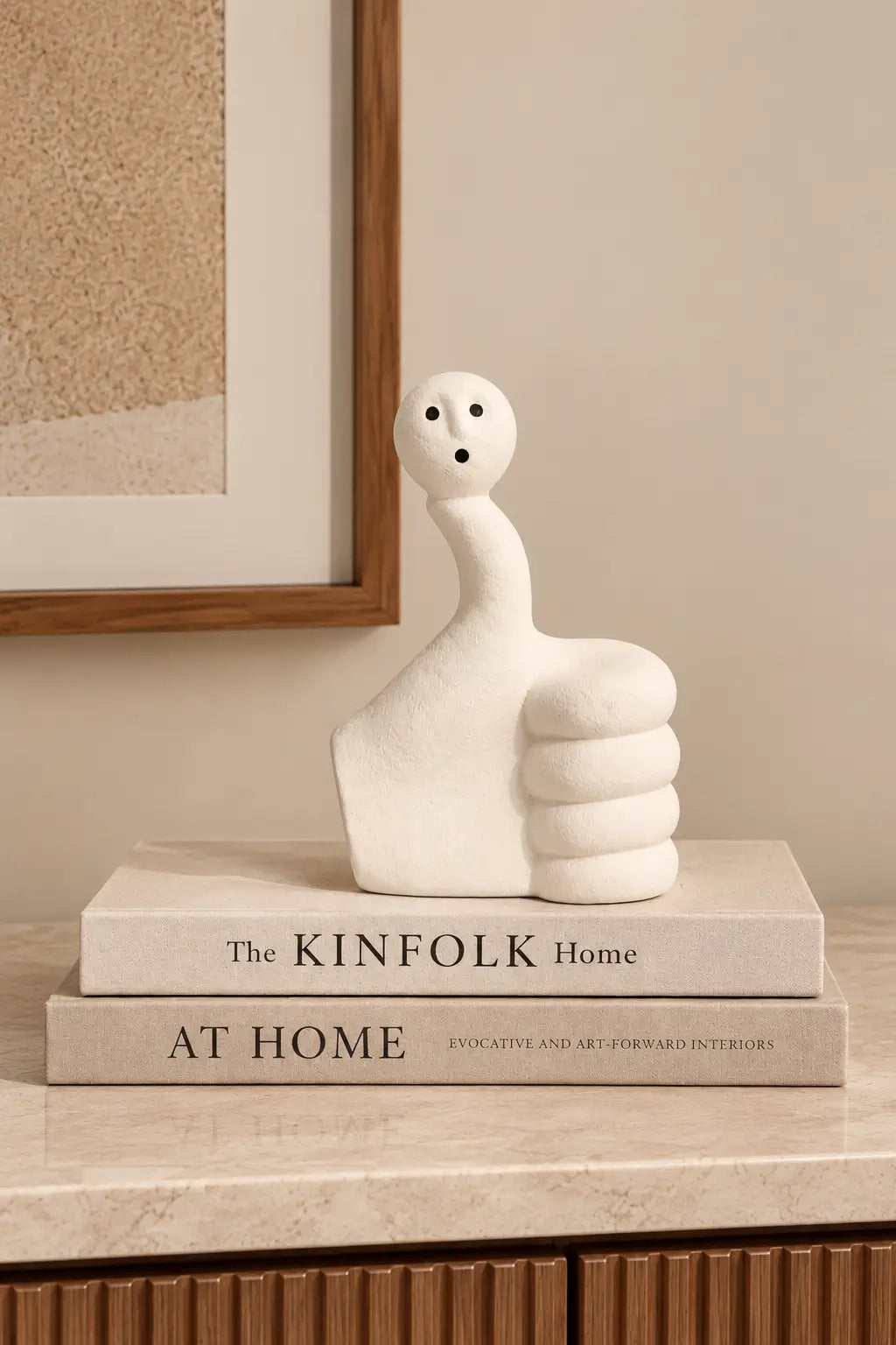 Whimsical Thumbs-Up Sculpture