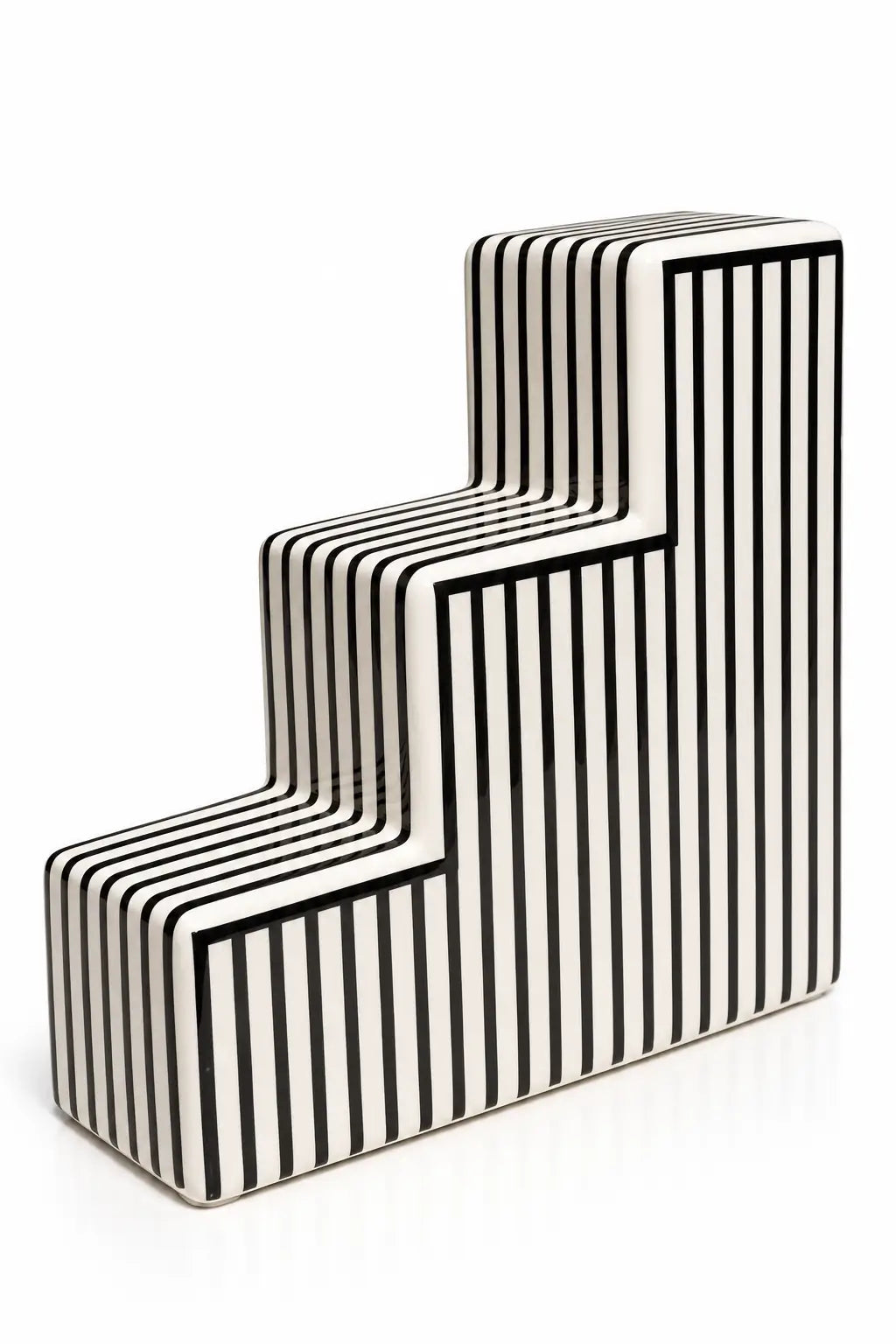 Monochrome Geometric Staircase Sculpture