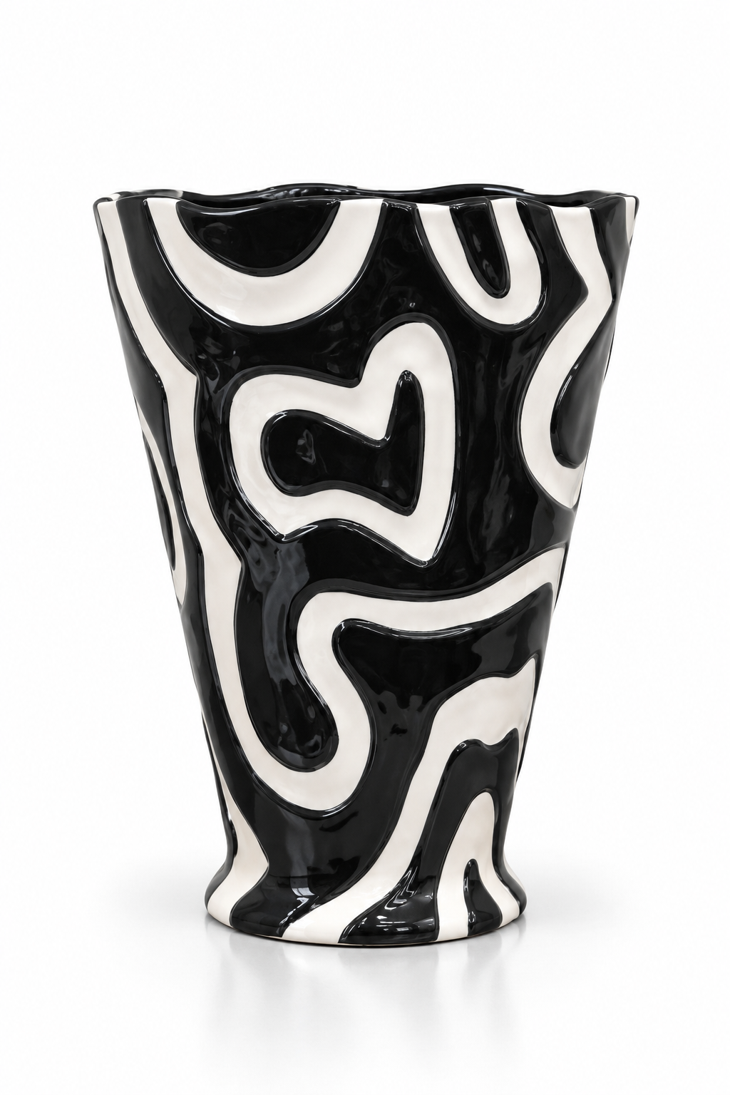 Monochrome Abstract Ceramic Vase