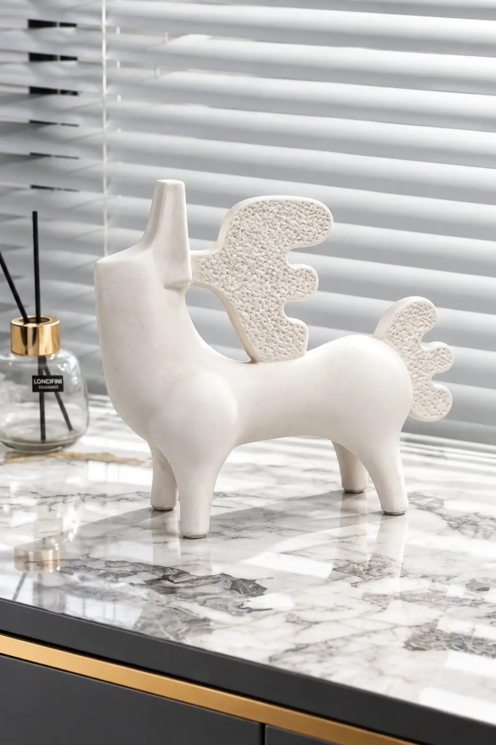 Abstract Winged Horse Sculpture