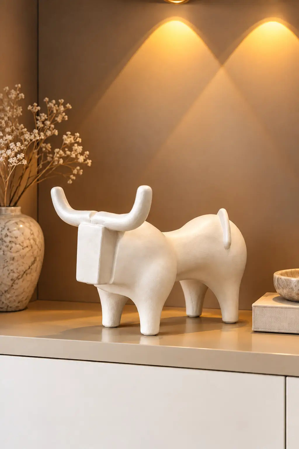 Modern Abstract Bull Sculpture