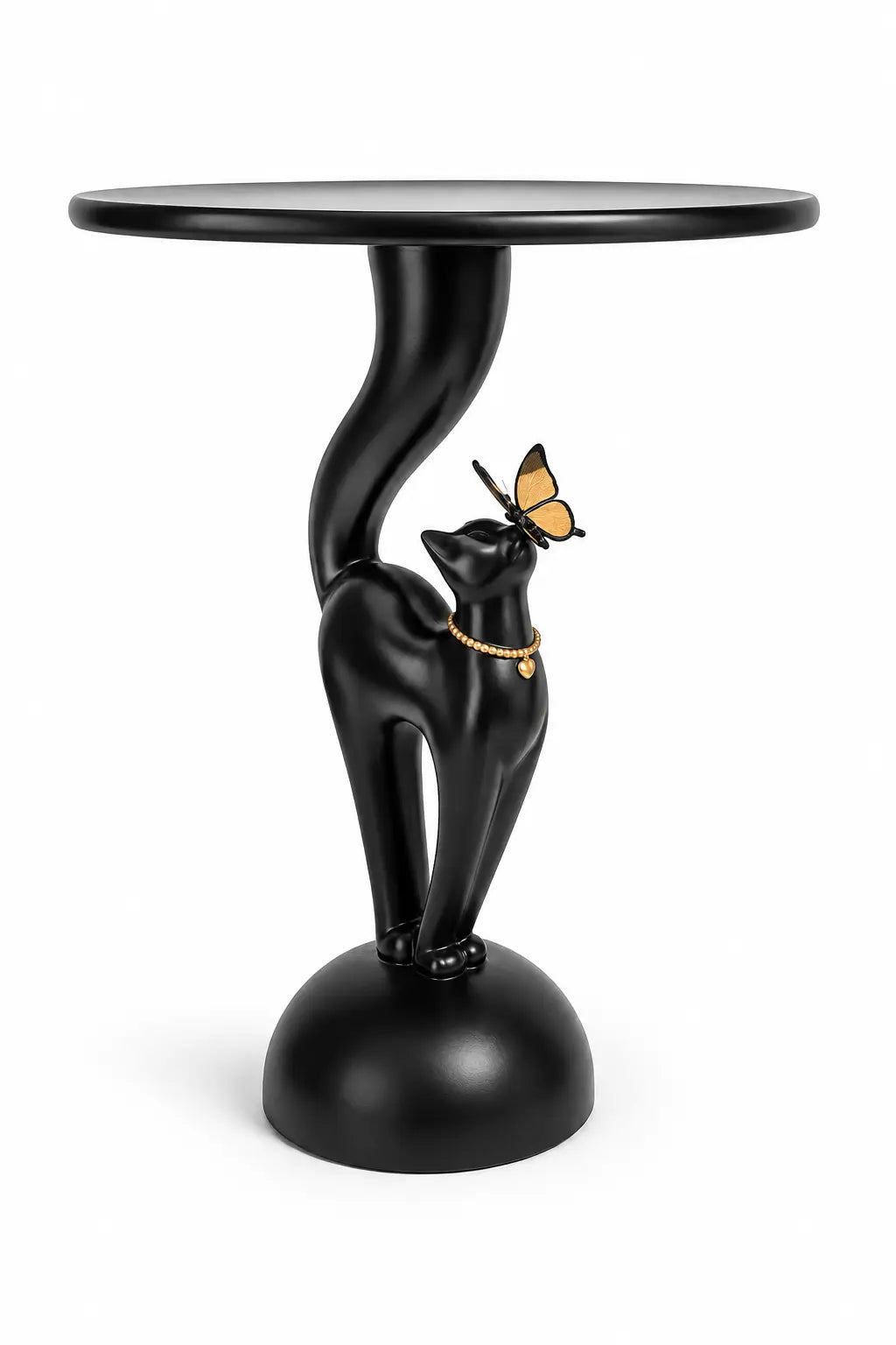 Noir Feline Statement Side Table