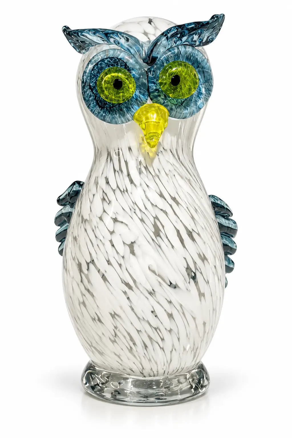 Crystal Owl Art Glass Sculpture