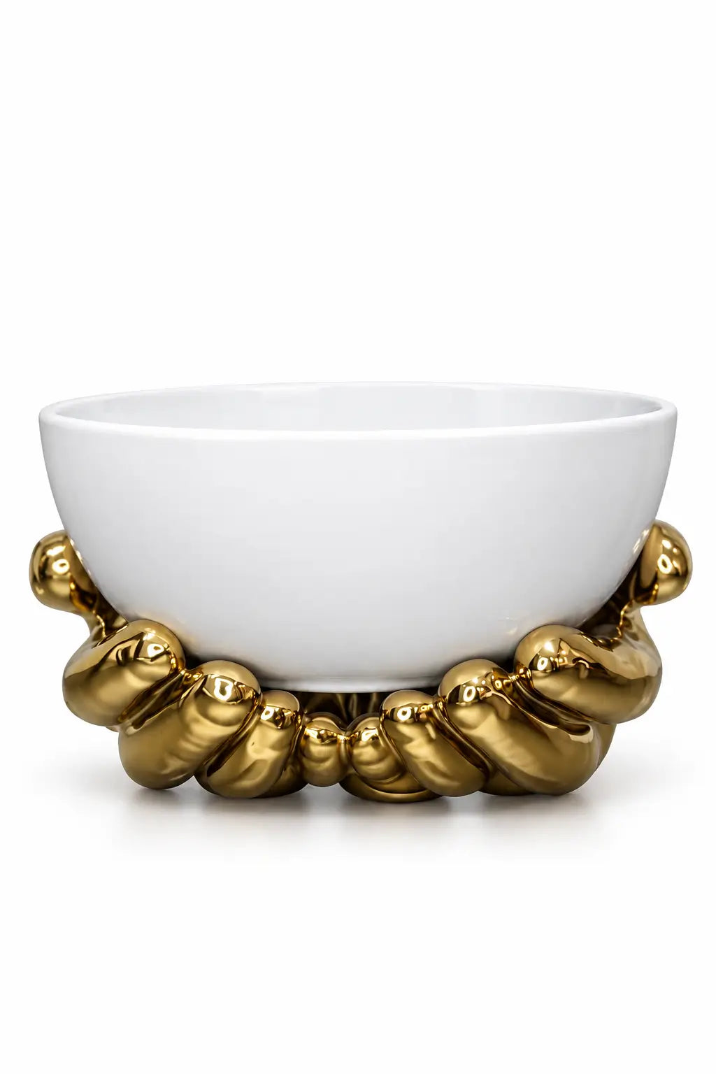 Golden Embrace Sculptural Serving Bowl