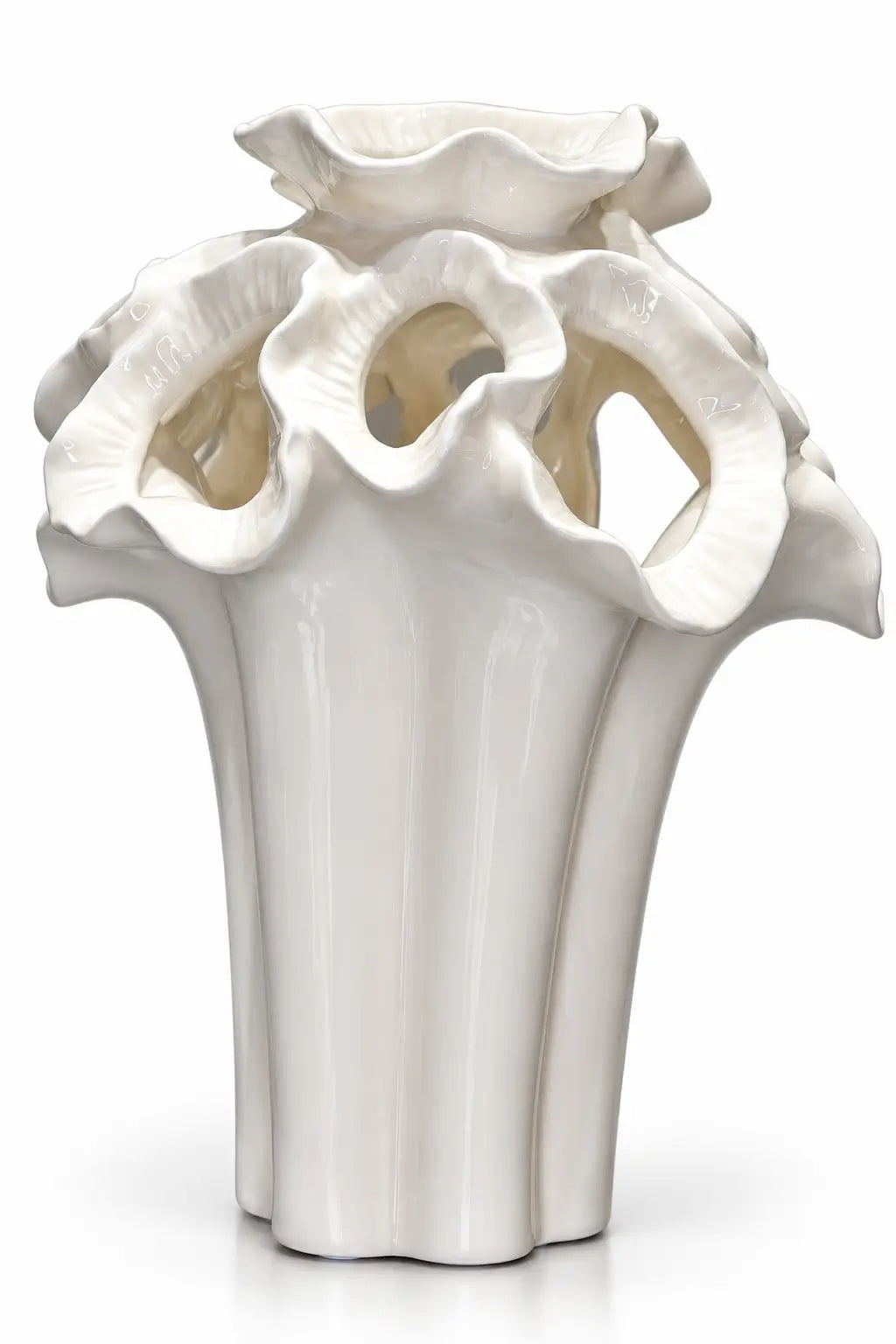 Ivory Coral Sculptural Vase