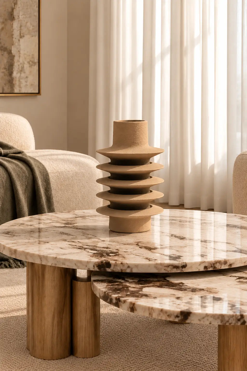 Sandstone Horizon Sculptural Vase