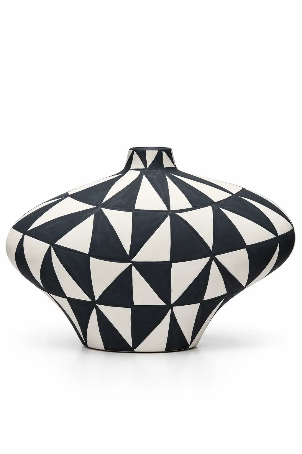 Monochrome Geometric Artisan Vase