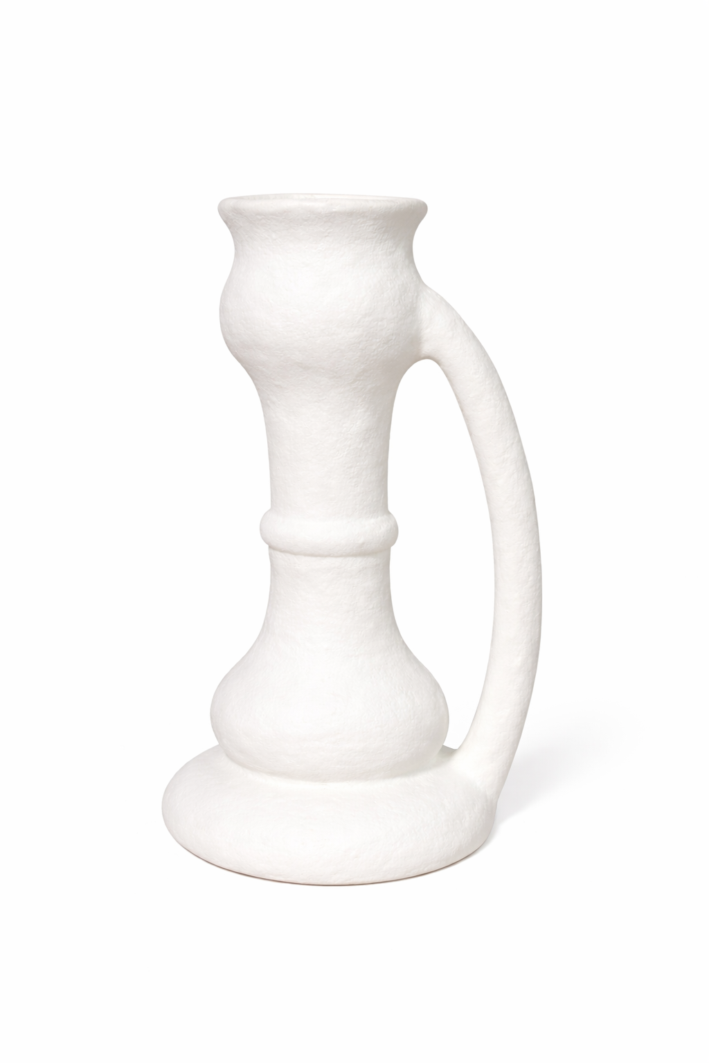 White ceramic pitcher on a white background