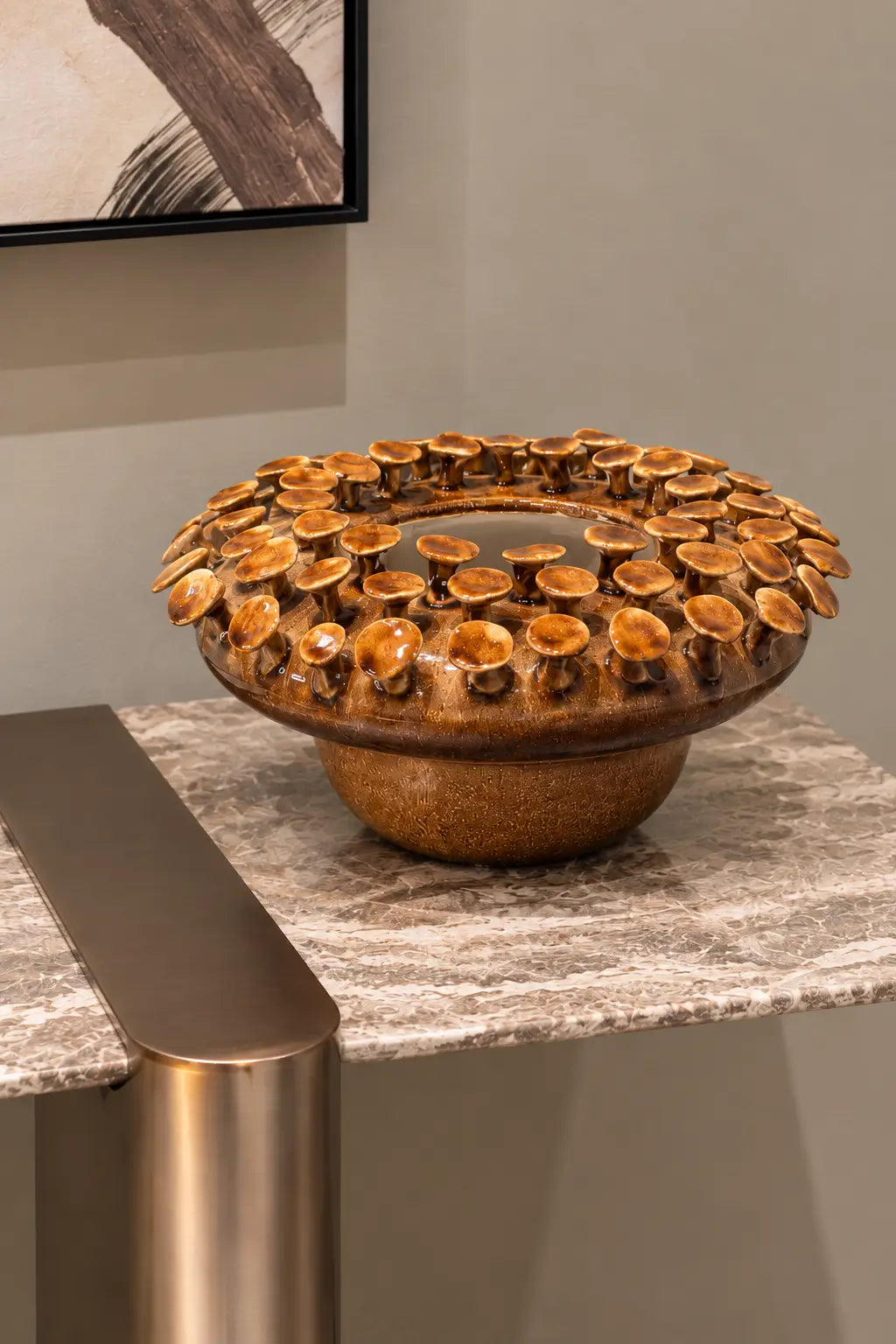 Golden Bloom Sculptural Centerpiece Bowl