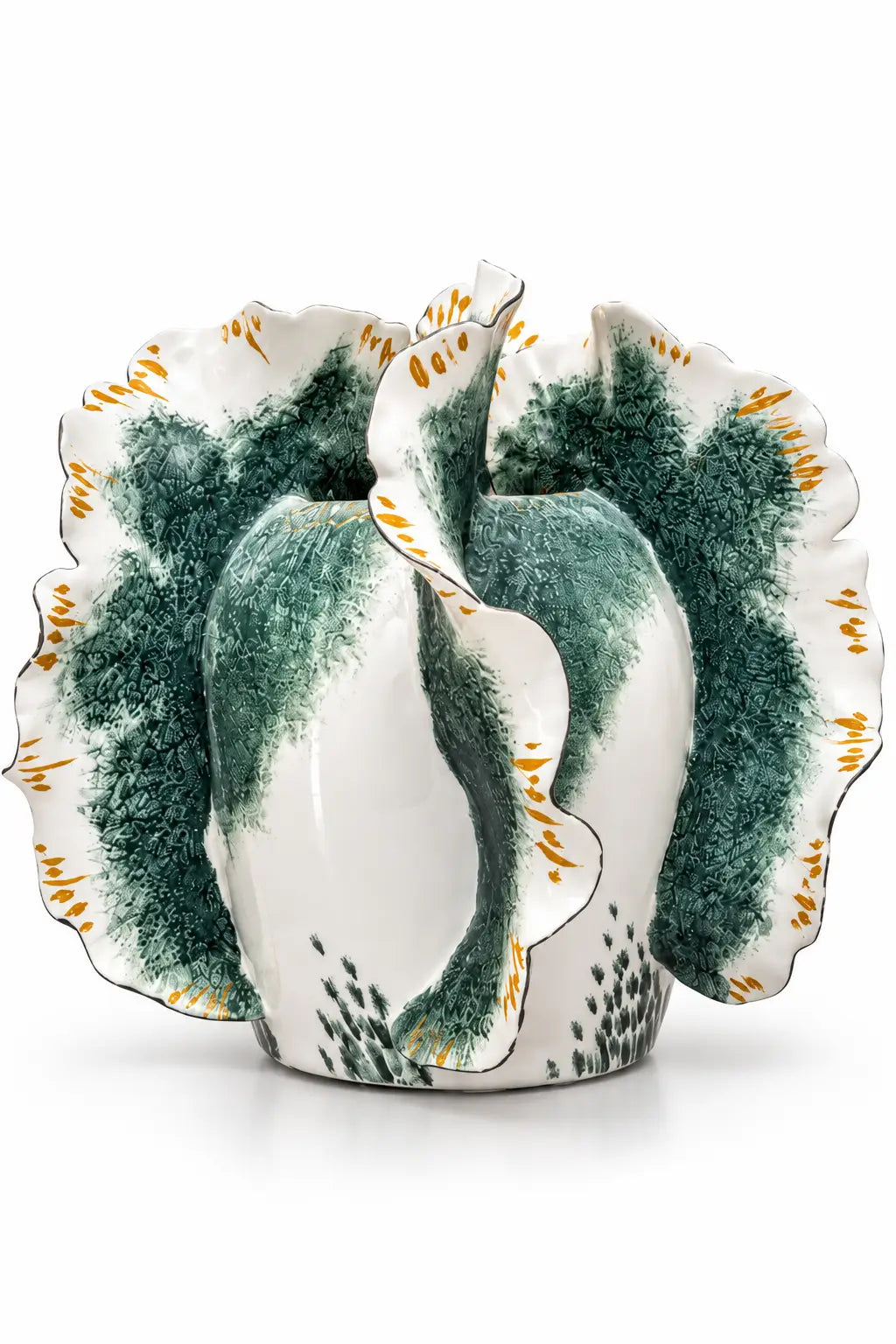 Verdant Petal Sculptural Vase