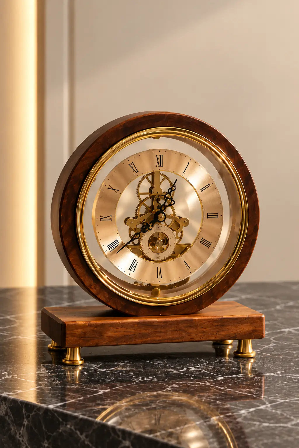 Imperial Orbit Skeleton Table Clock
