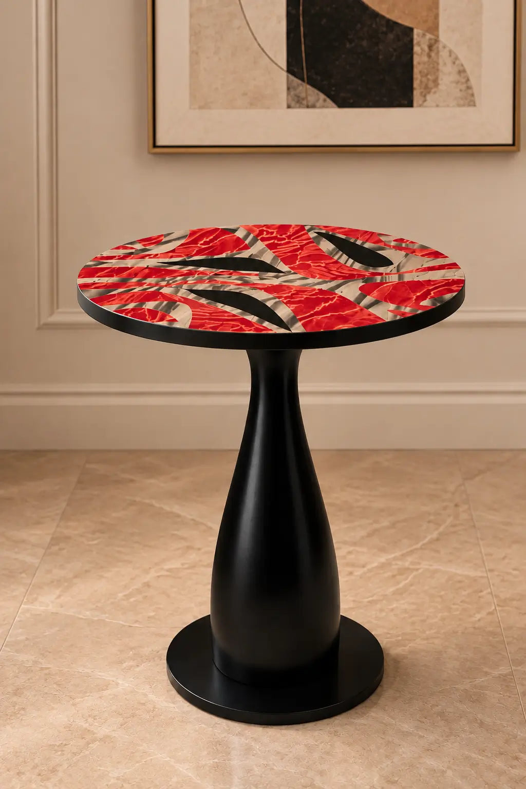 Crimson Artisan Accent Side Table