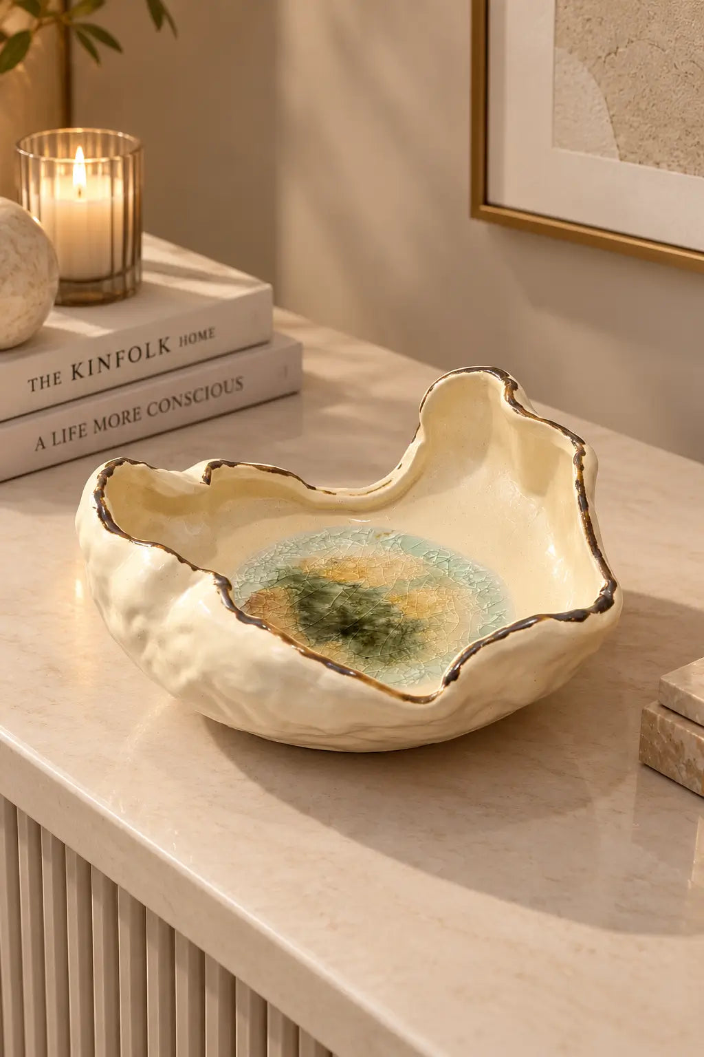 Organic Bloom Ceramic Decorative Bowl