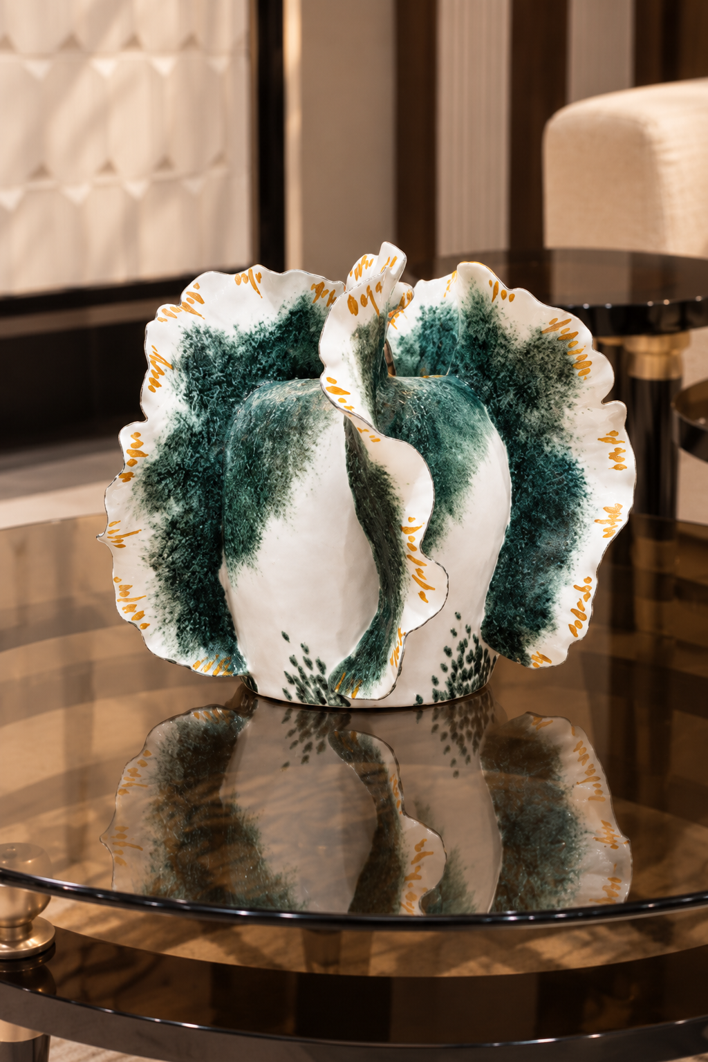 Verdant Petal Sculptural Vase