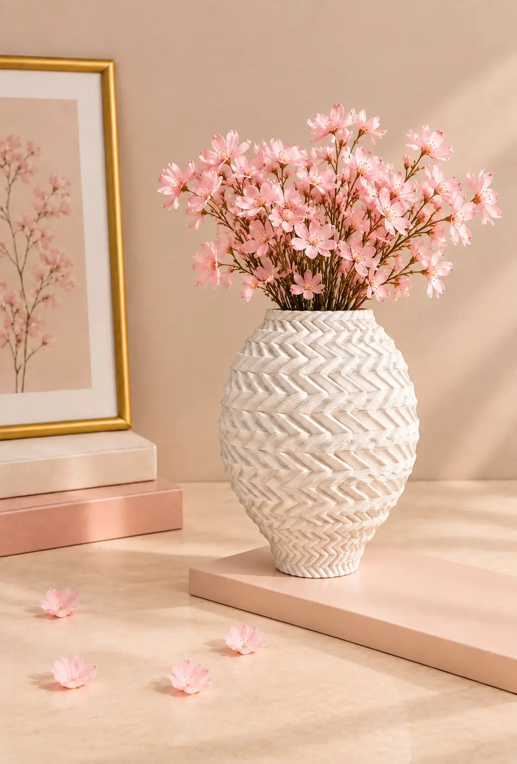 Chevron Texture Ceramic Vase