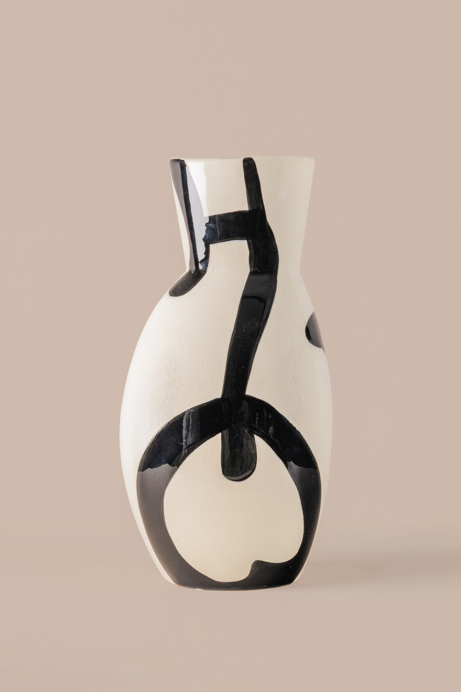 Macchia White - Black Vase - A