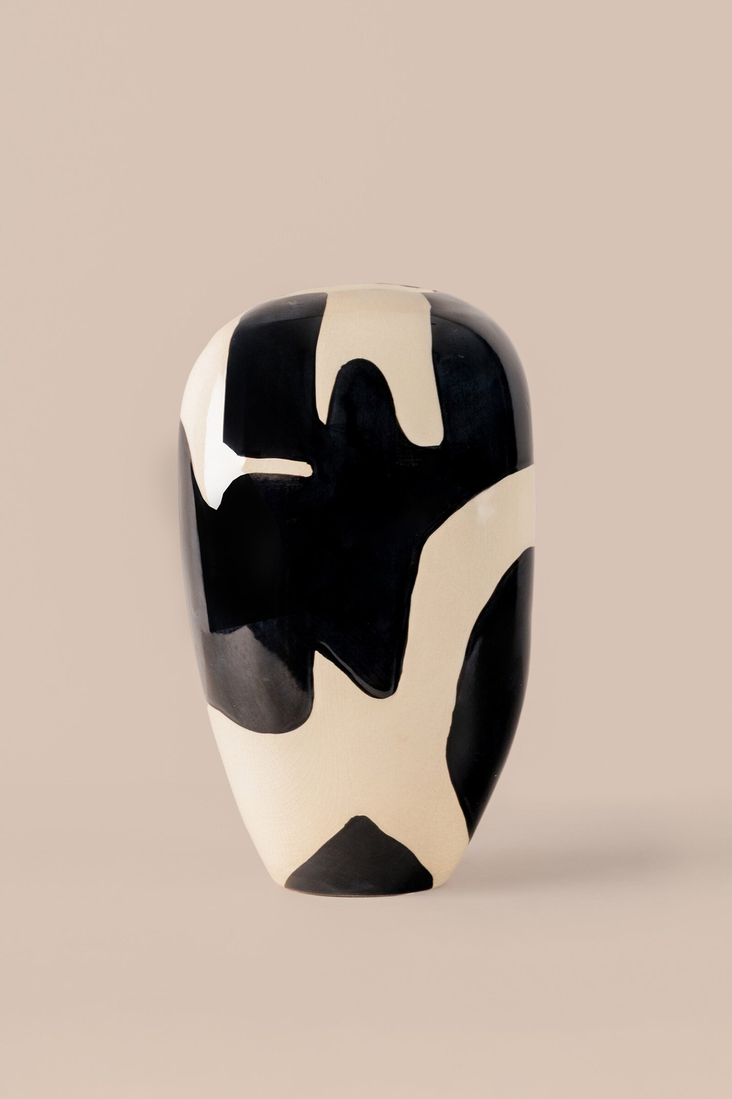 Macchia White - Black Vase - B