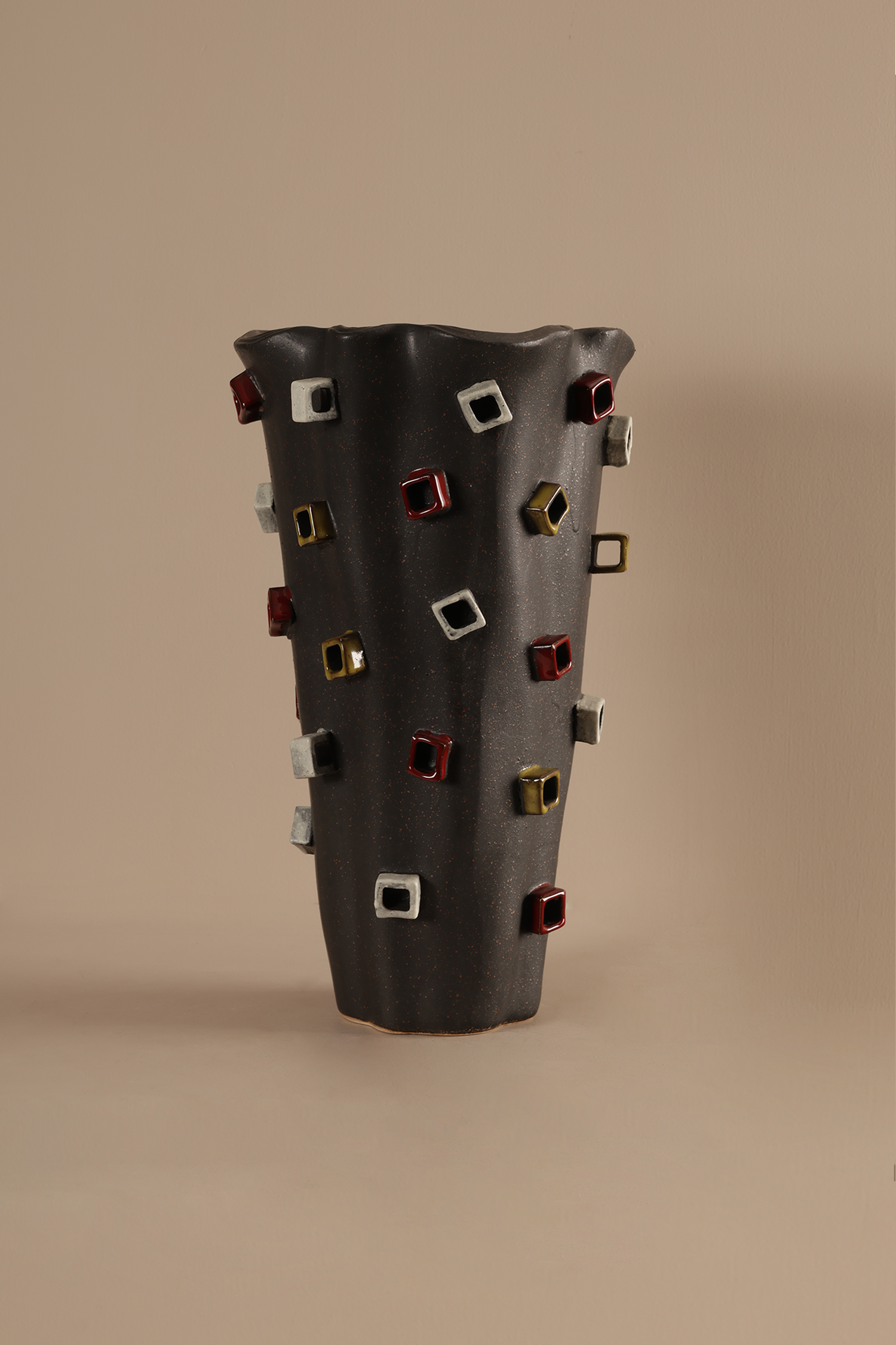 Square Black Vase - A