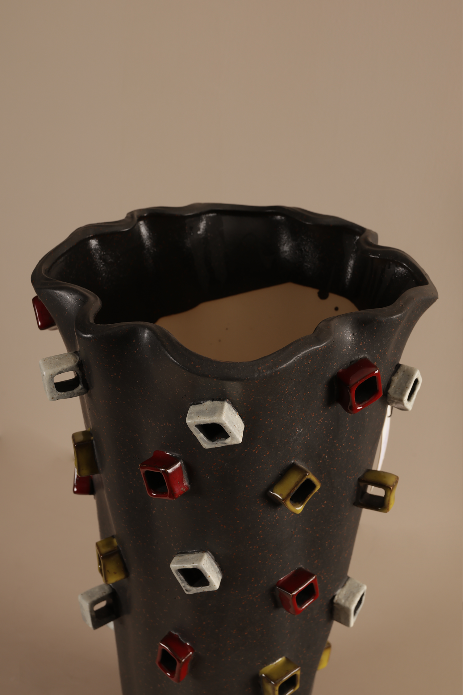 Square Black Vase - A