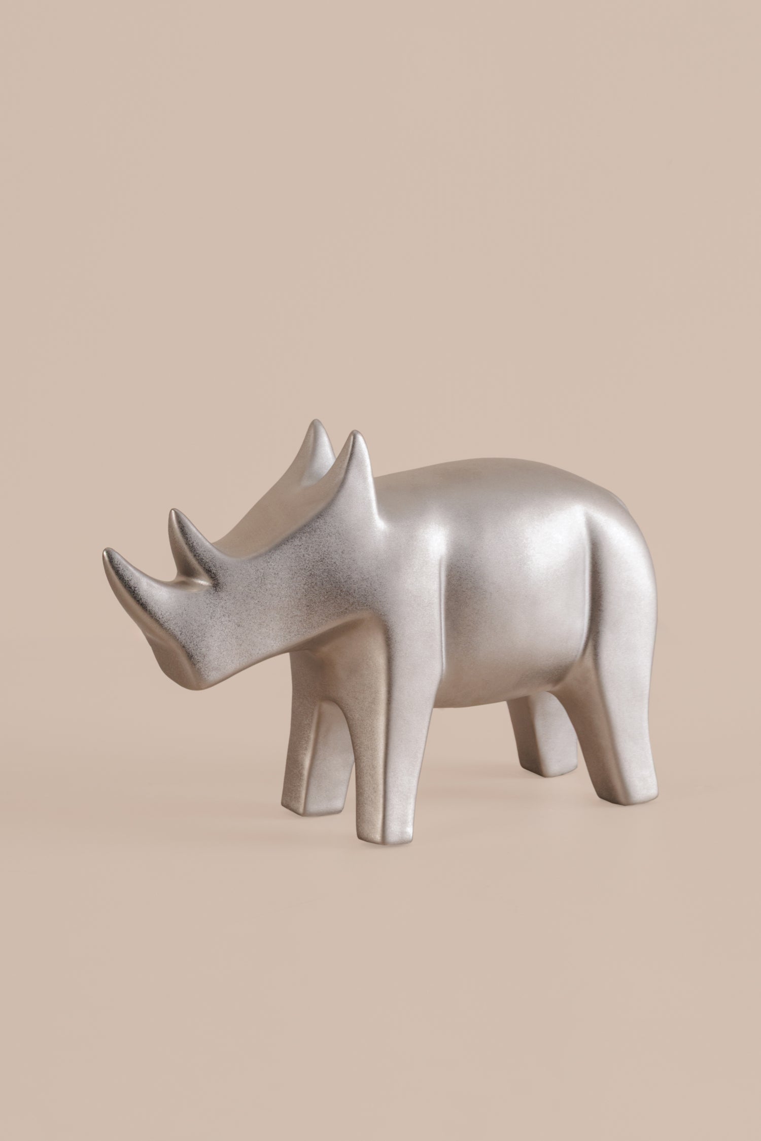 Rhino Form Gray Animal Sculpture - B