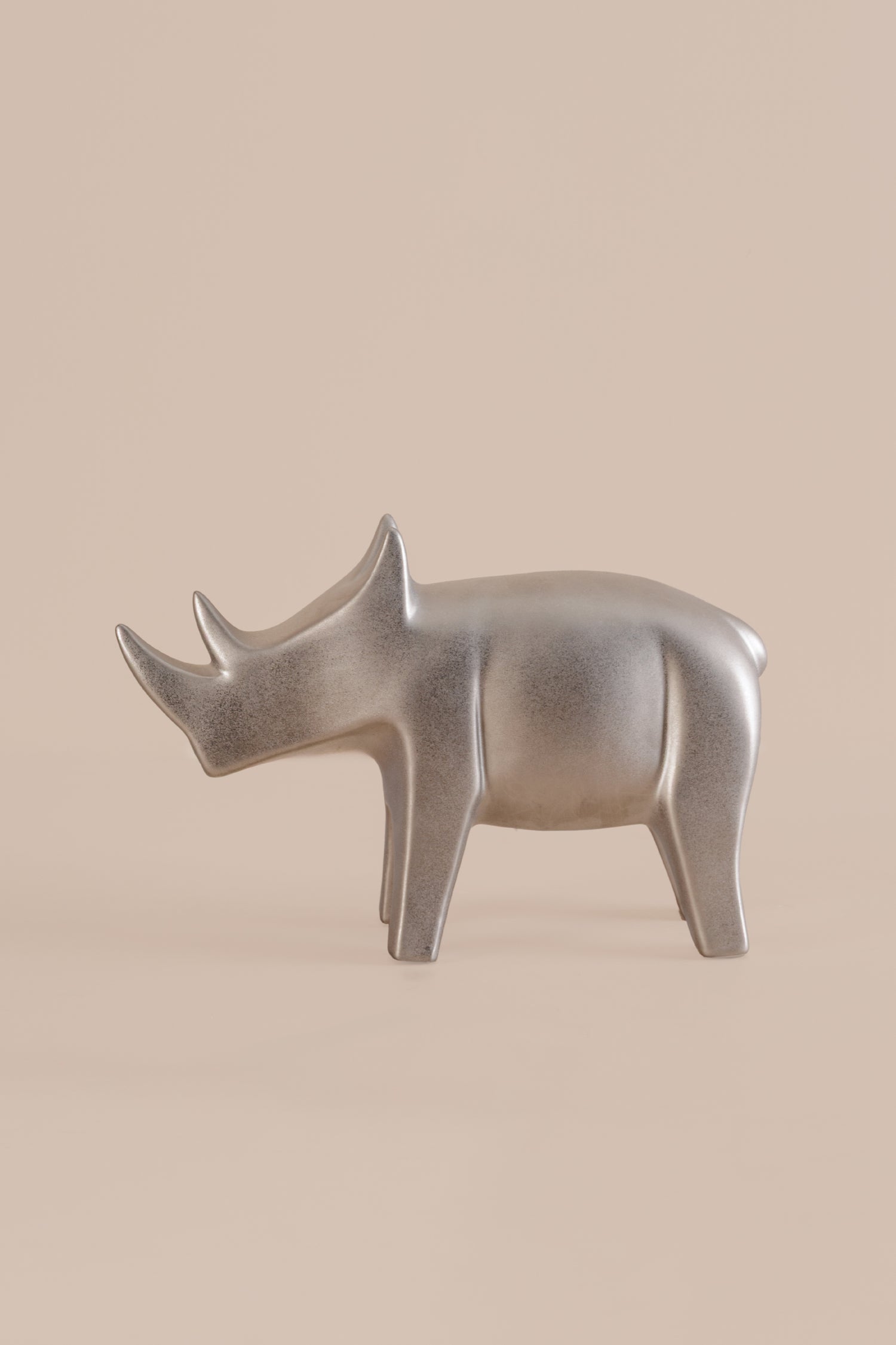 Rhino Form Gray Animal Sculpture - B