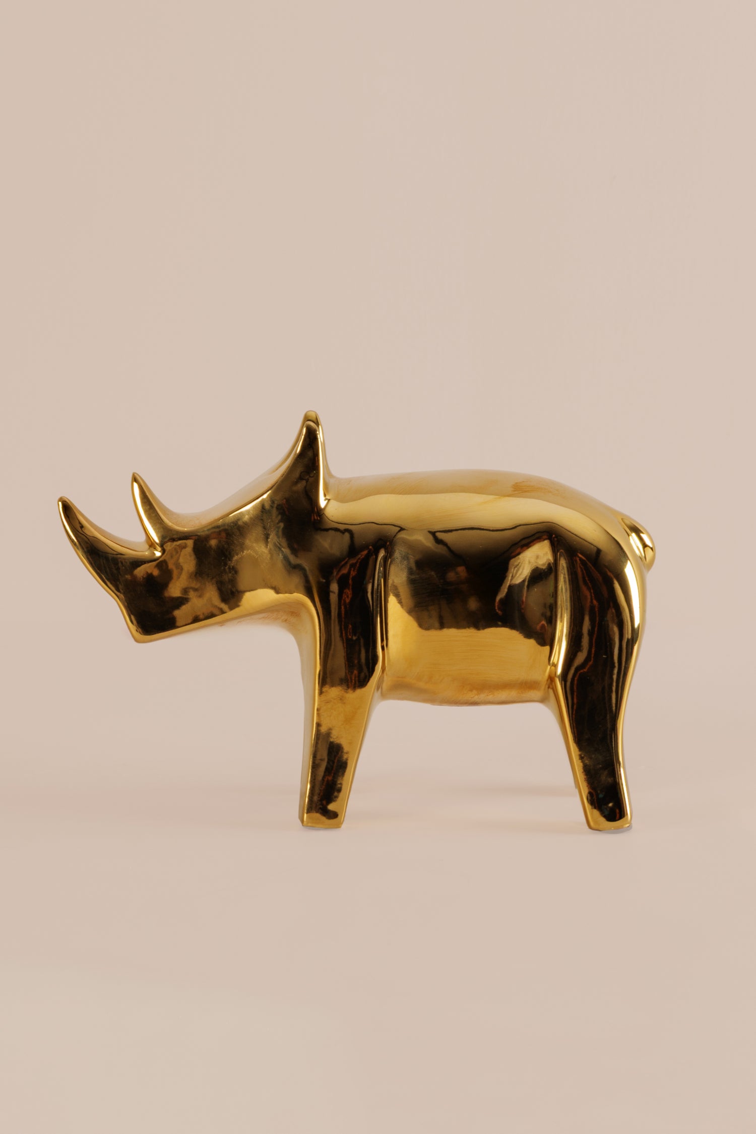 Rhino Form Yellow Animal Sculpture - C